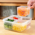 Refrigerator Storage Box 4 Grids Food Fruit Storage Box