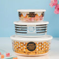 Printed Glass Jar 3 Pcs Set