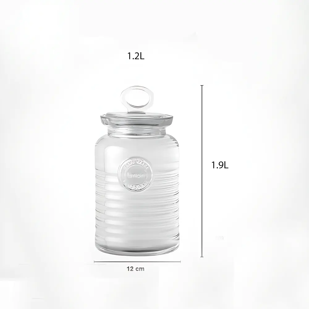 Glass Jar 2 LTR Small Size