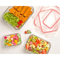 Glass Container 3 Pcs Set With Plastic