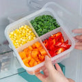 Refrigerator Storage Box 4 Grids Food Fruit Storage Box