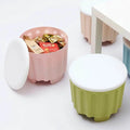 Round Stackable Ottomans with Storage Foot Rest Stool Seat