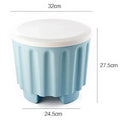 Round Stackable Ottomans with Storage Foot Rest Stool Seat
