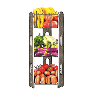 Stylish 3-Tier Fruit & Vegetable Organizer Rack