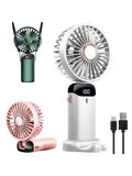 Portable Mini Fan 4-Speed USB Rechargeable with Display