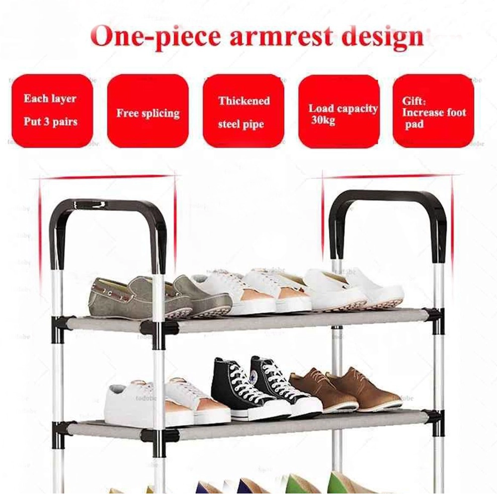 6-Story Aluminum Alloy Shoe Rack Multi-Layer Assembly Dust-Proof Storage for Dormitory Entrance Organizer shoemaker organizer