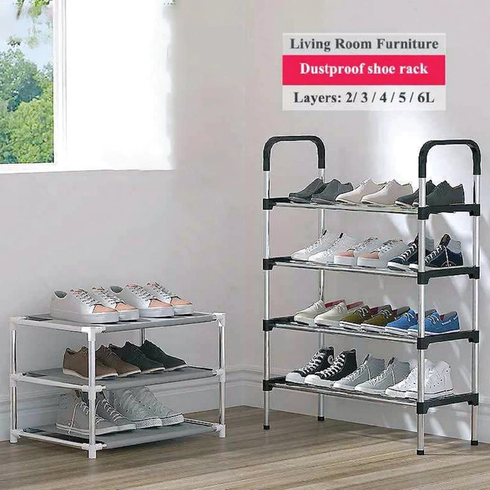 6-Story Aluminum Alloy Shoe Rack Multi-Layer Assembly Dust-Proof Storage for Dormitory Entrance Organizer shoemaker organizer