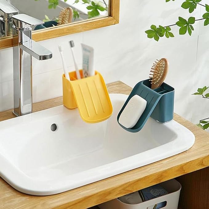 Multifunctional Soap Holder, Self adhesive Holder With Base Suction Cup, Slide Soap Holder
