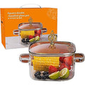 2.2L Heat-Resistant Borosilicate Glass Pot with Lid