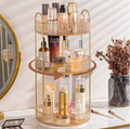 Cosmetic Organizer 360 Degree Rotating Cosmetic Storage Rack Adjustable Cosmetic Storage Display Case Space-Saving Home Storage