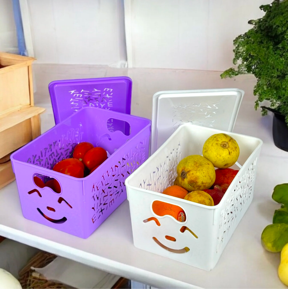 Smiley Basket With Cap Plastic 1 Pcs