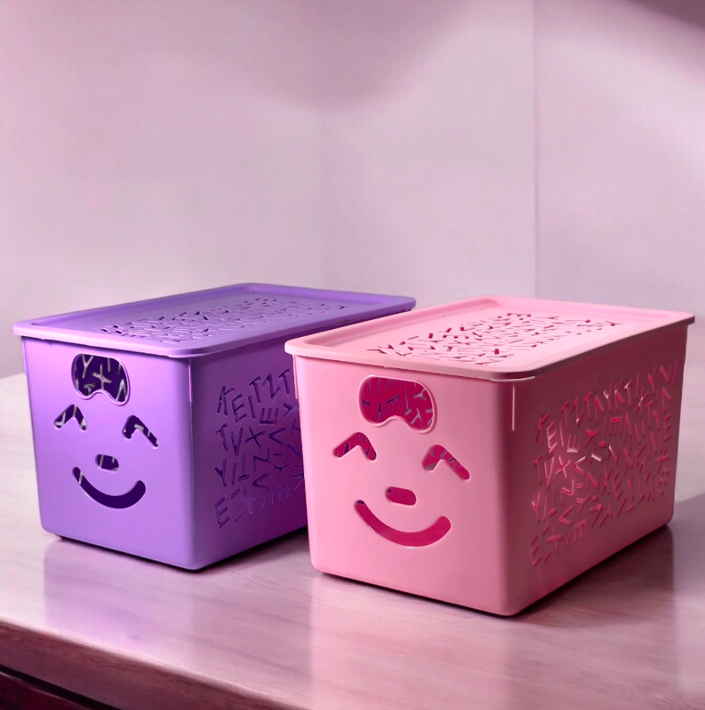 Smiley Basket With Cap Plastic 1 Pcs