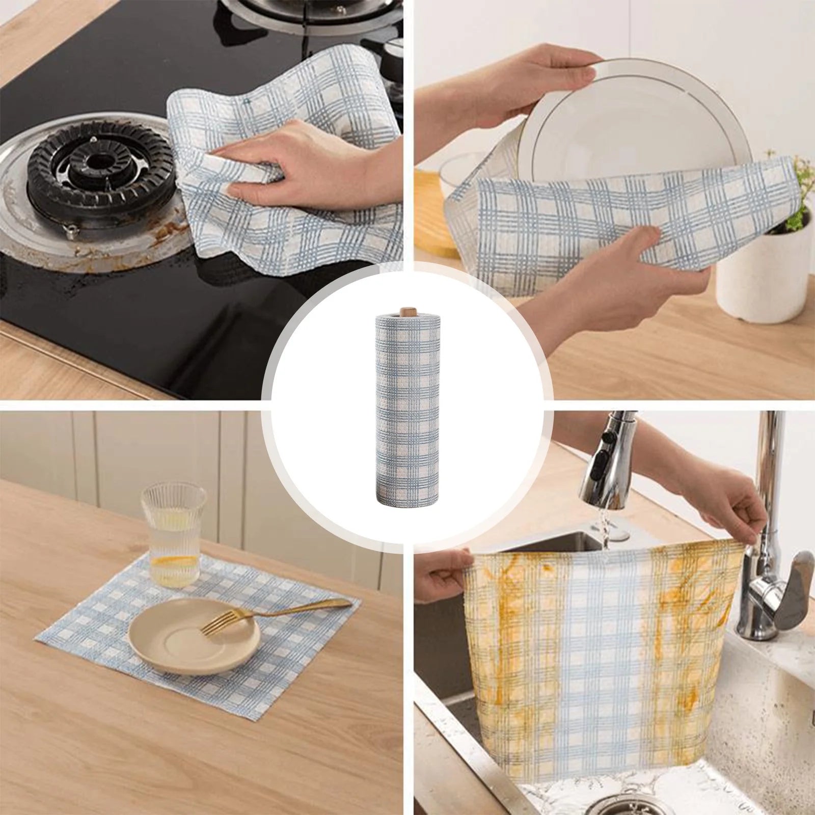 40-Piece Cleaning Cloth Roll for Kitchen & Living Room