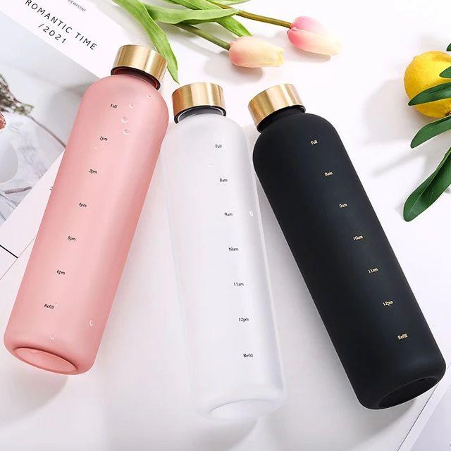 Stay Hydrated with 1L Time Marker Water Bottle