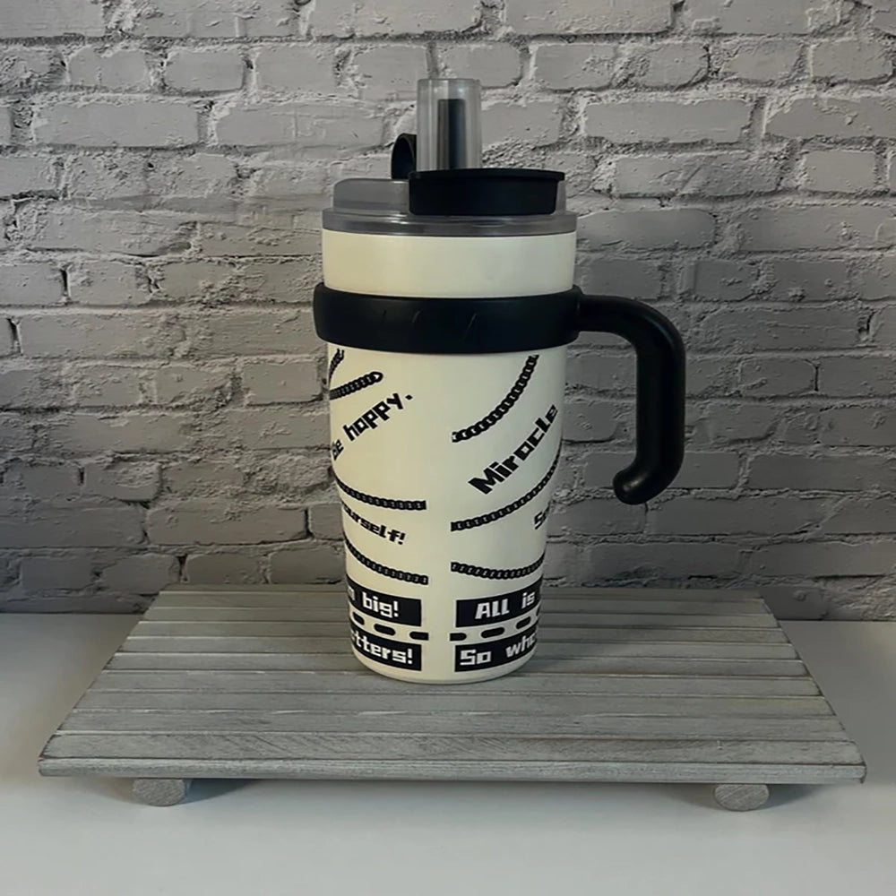 Cute Thermos Water Bottle – 1200ml Travel Coffee Mug ( Random Design)