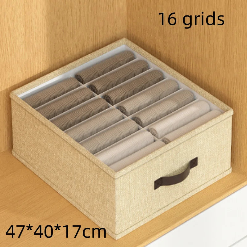 Foldable 16-Grid Drawer Organizer for Clothes & Socks