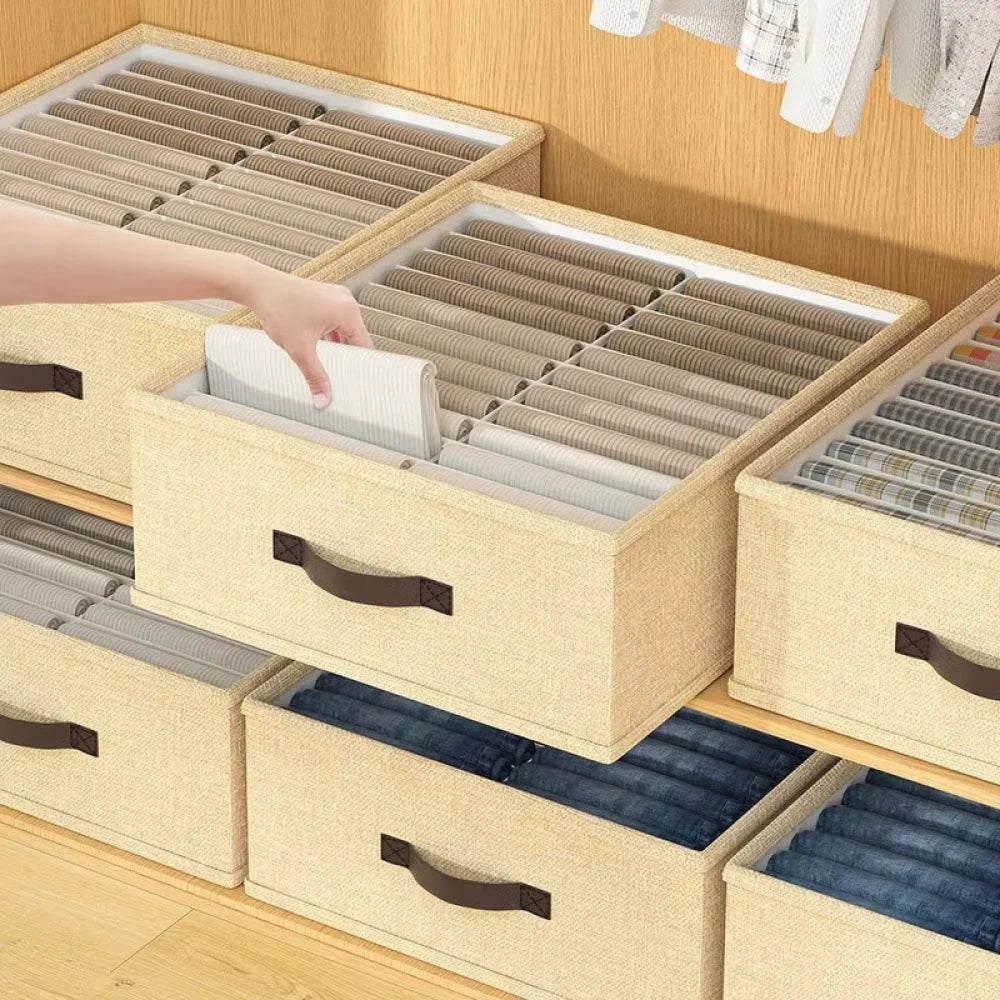 Foldable 16-Grid Drawer Organizer for Clothes & Socks