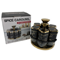 8-Piece Glass Spice Jar Set with Rotating Organizer