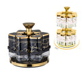 8-Piece Glass Spice Jar Set with Rotating Organizer