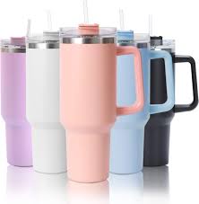 Plain 40oz Stainless Steel Tumbler with Straw for Travel