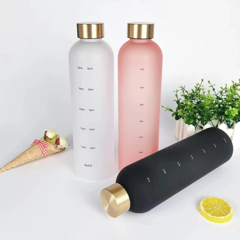 Stay Hydrated with 1L Time Marker Water Bottle