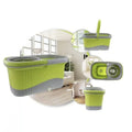 Spin Mop and Bucket With Wringer Set 360 Spinning Mop Bucket System Stainless Steel Adjustable Handle For Fool Cleaning