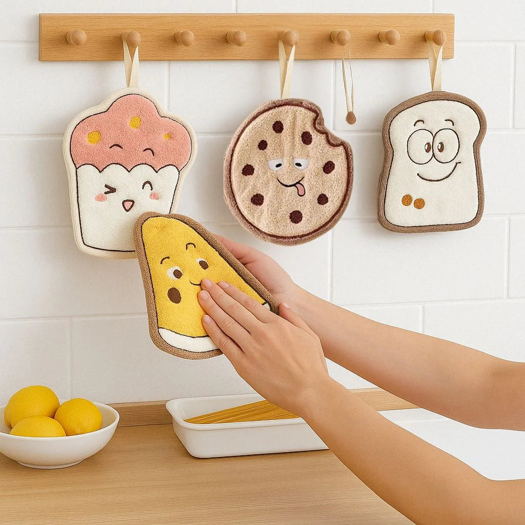 Cute Cartoon Hand Towels – Soft & Absorbent (Random Design)