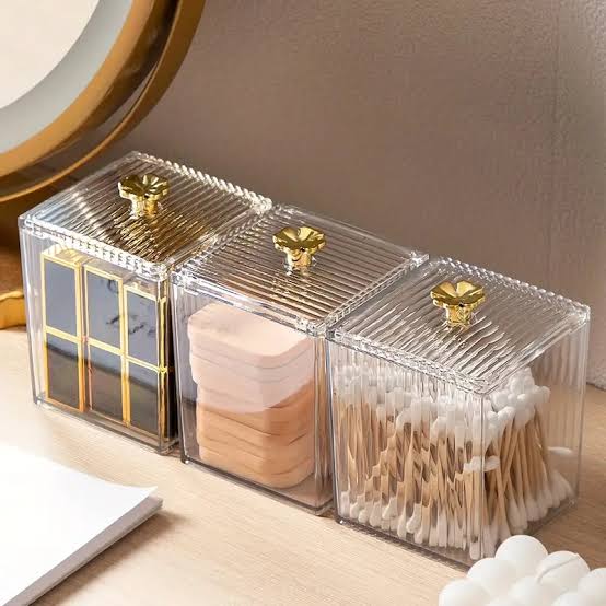 Transparent Cotton Pad Storage Box ( 1 Piece)