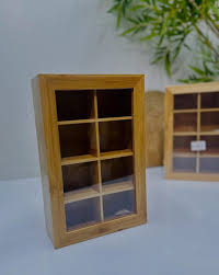 Glass‑Lid Bamboo Tea Box – 6‑Compartment & 8‑Compartment