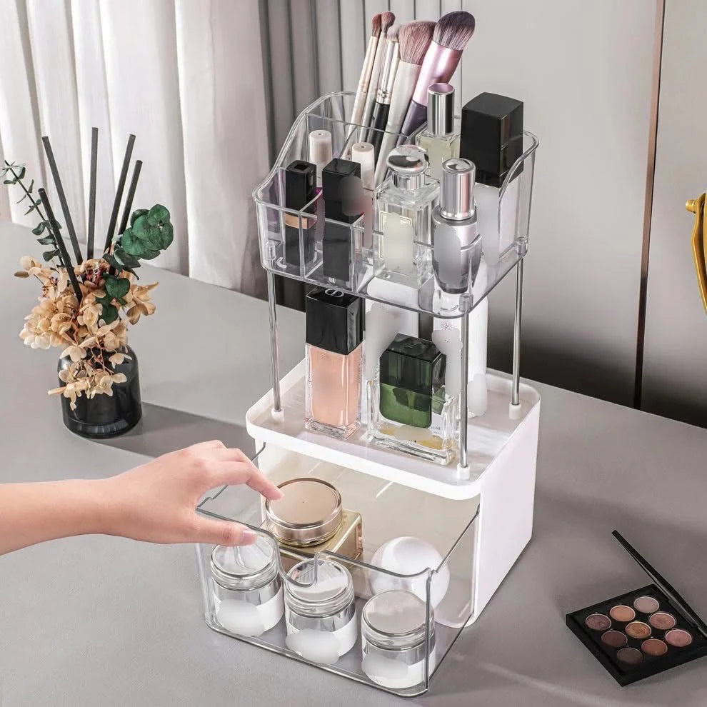 3-Tier Cosmetic Storage – Elegant Vanity Organizer
