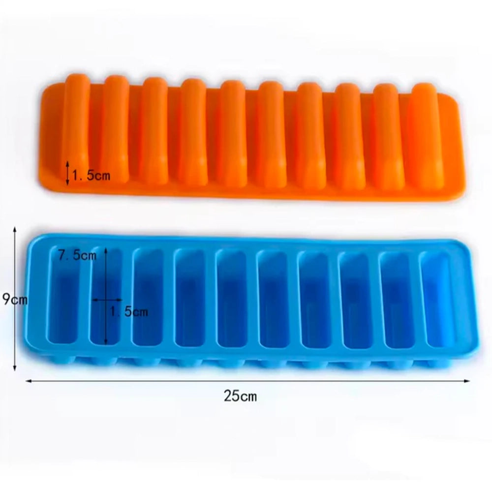 Aomily 10 Holes Finger Shaped Silicone Cookies Chocolate Jelly Candy Cake Bakeware Mold Pastry Bar Ice Block Mould Baking Tools