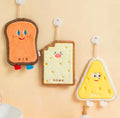 1PC Cute Cartoon Hanging Towel For Wiping Hands Absorbent Soft Towel With Hanging Loop For Bathroom Supplies