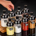 Kitchen Salt Pepper Bottle Glass Seasoning Bottle With Spoon Bush Sugar Salt Dispenser Seasoning Jar Cooking Shaker Container