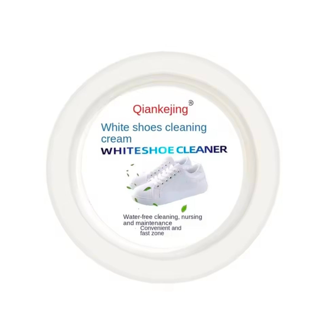 White Shoes Cleaning Cream 120g Stains Remover Whitening Formula Waterless Cleanser for Sneakers Leather Shoes with Wipe Sponge