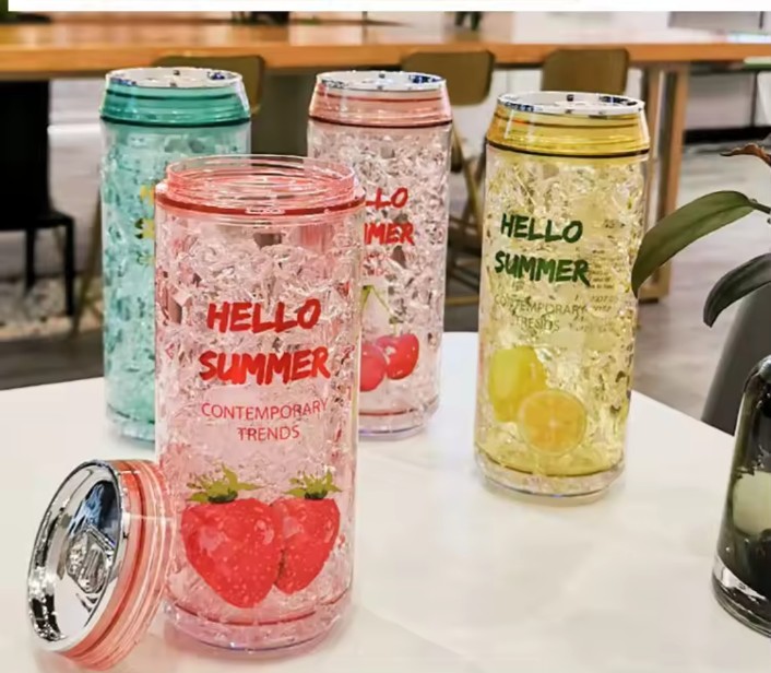 Fresh Girl Korean-Style Plastic lce    Cup Refrigerator for Cooling And Preserving Drinks