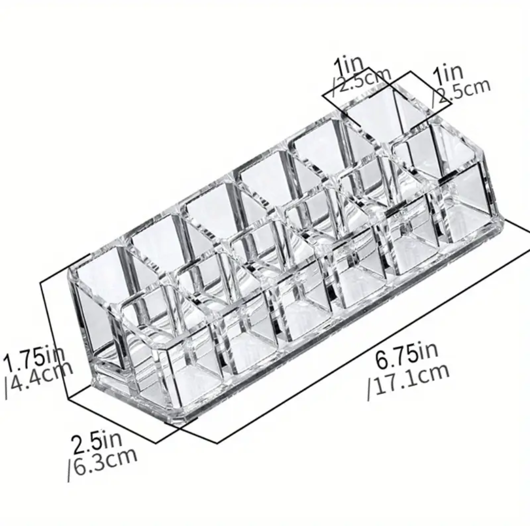 Transparent 12 Slots Lipstick Organizer