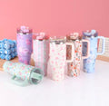 New Large Capacity 40oz Floral Car Vacuum Insulated Stainless Steel 304 Water Bottle Portable Inc king Cup for Vehicle use
