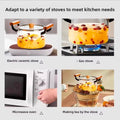 Flameproof Glass Saucepan Explosion-Proof Noodle Pot, Heat Retention Soup Maker, Transparent Kitchen Cooking Pen Easy Clean