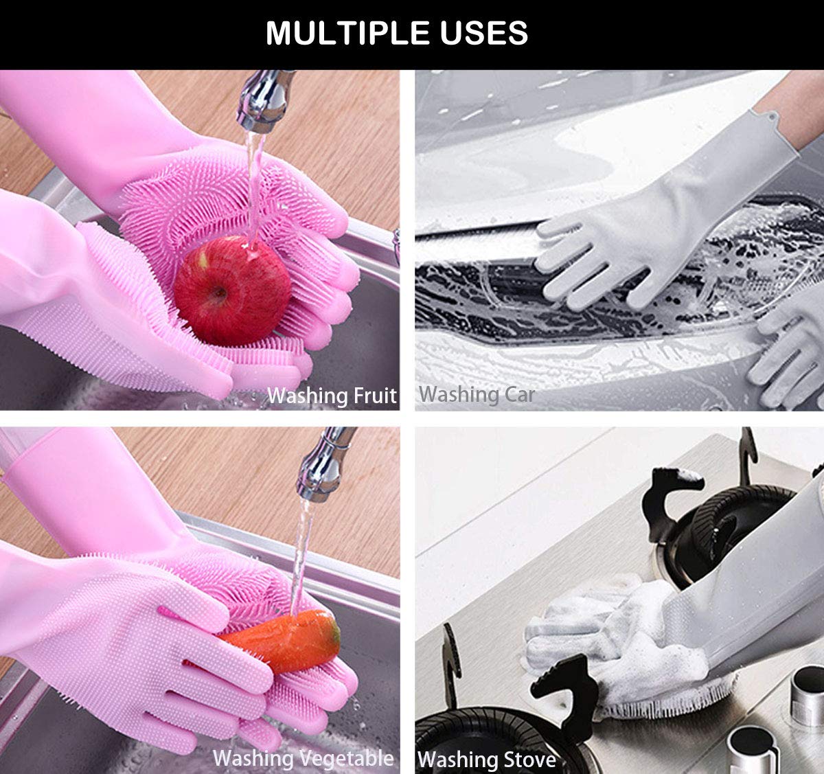Silicone gloves 1 Pair Dishwashing Cleaning