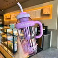 Large Capacity Straw Water Bottle for Girls Student Summer Tea Water Separation Portable High Aesthetic Value Tea Water Bottle