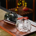 Chinese Tea Ceremony Casual Pot Small Green Orange Boiling Teapot Teapot Chinese Kung Fu Tea Set Side Handle Glass Teapot