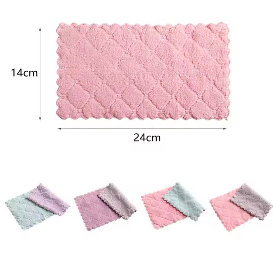 10pcs Microfiber Towel Absorbent Kitchen Cleaning Cloth Non-stick Oil Dish Towel Rags Napkins Tableware Household Cleaning