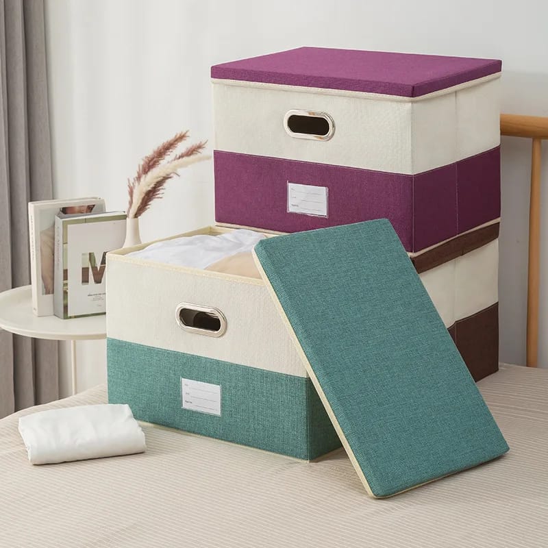Storage Box with Cover – Durable Organizer for Clothes & Accessories