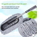 Car Wash Mop Retractable Fiber Wax Mop Car Wax Brush Cleaning Tool Car Wash Without Damaging Paint Dust Removal Fiber Duster