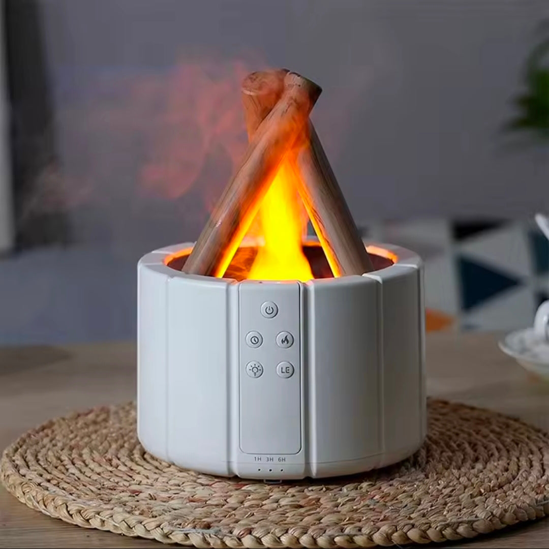 H9 Remote Control USB Air Humidifier Aroma Diffuser Ultrasonic Bonfire Flame Light Home Essential Oil Fragrance Perfume Machine