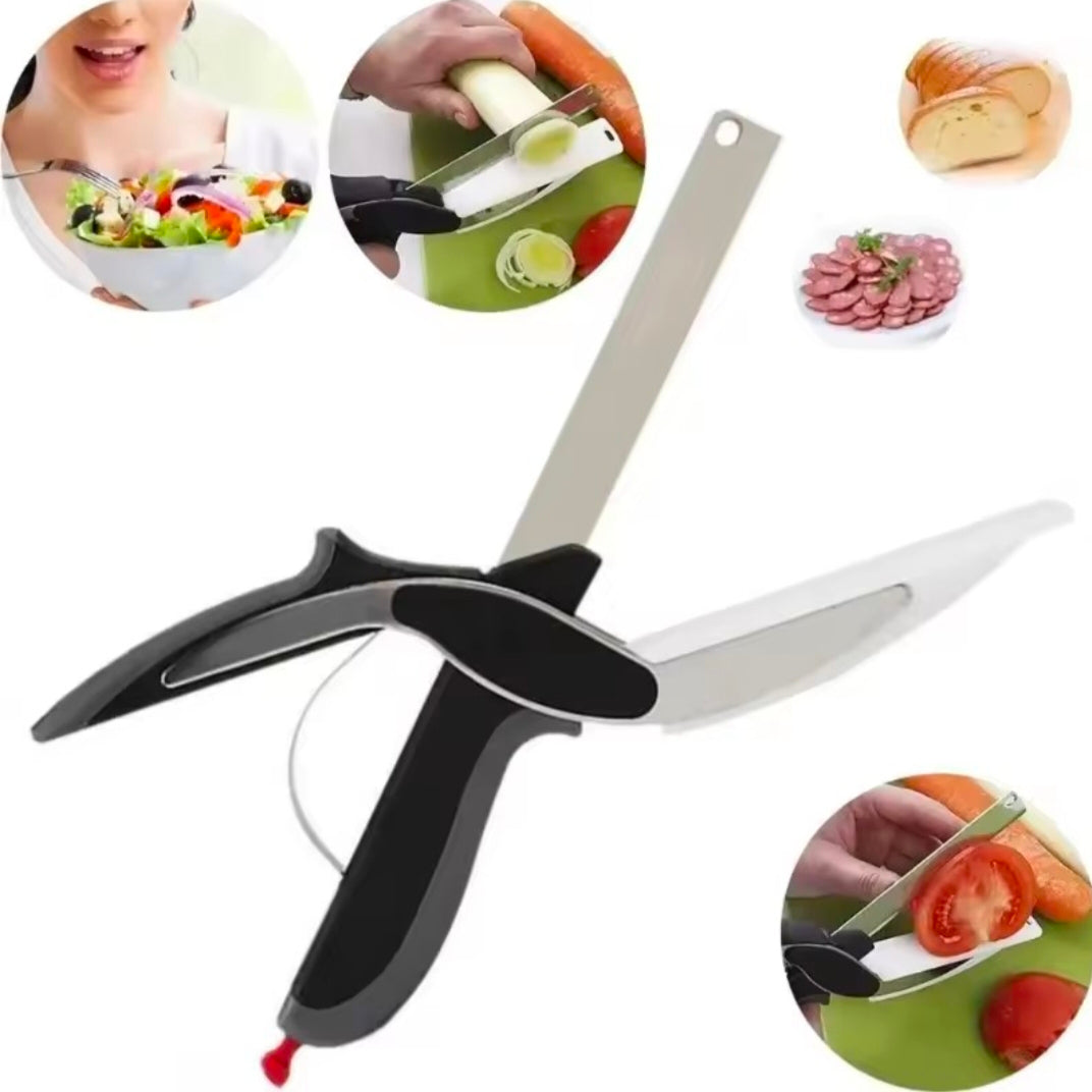 Premium Chop Scissors Cutting Board Scissors Vegetable Easy Cutter Multifunction Separable Kitchen Scissors with Knife Sharpener