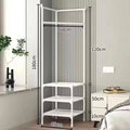 Corner Coat Hat Rack Multifunction Multi-Layer Floor Standing Corner Hanger Detachable Removable Metal Clothing Storage Shelf