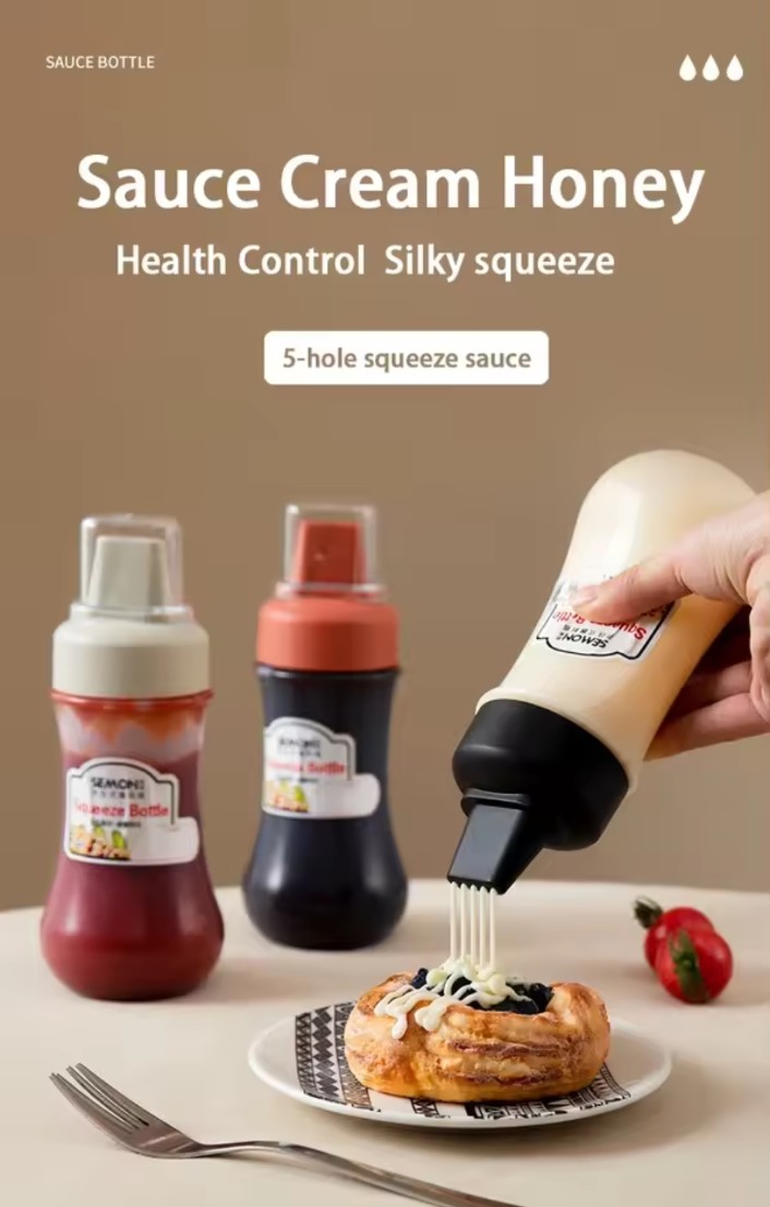 350ml Squeeze Bottles Condiment Bottle With Nozzle ketchup Mayonnaise Squeeze Bottle Honey Dispensar Kitchen Supplies