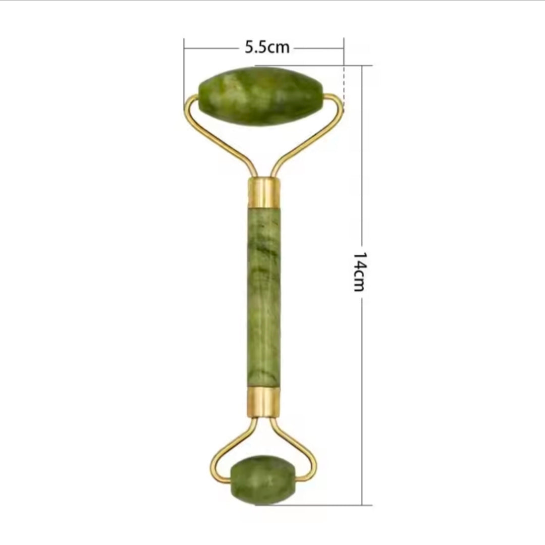 Natural Jade Stone Double-Headed Facial Massage Roller Guashe Board for Face & Body Skin Relaxation Neck Care Beauty Slimming