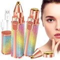Electric Use Rechargeable Eyebrow Trimmer Razor 2 in 1 Hair Removal Facial Lipstick  pen Shaver for Women Epilator